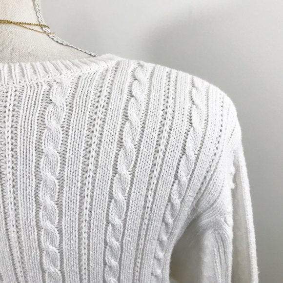 Gap Sweater White 100% Cotton Size M - Picture 7 of 10